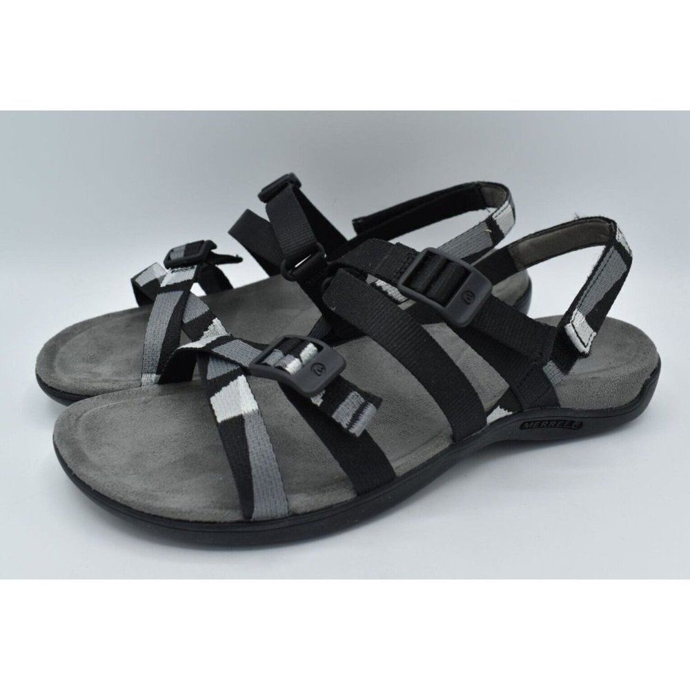 Merrell Womens Size 8 Size District 3 Black Backstrap Sandals Shoes
